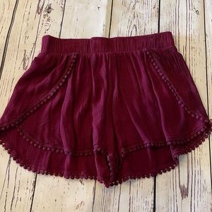 Ambiance burgundy shorts